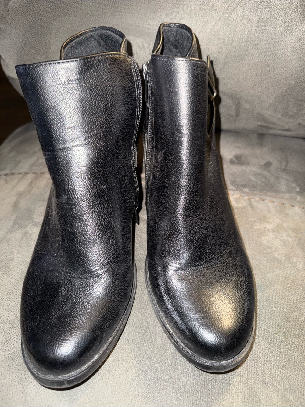 Women's Black Ankle Booties with Side Zip
